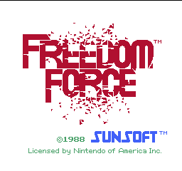 Freedom Force title screen for NES